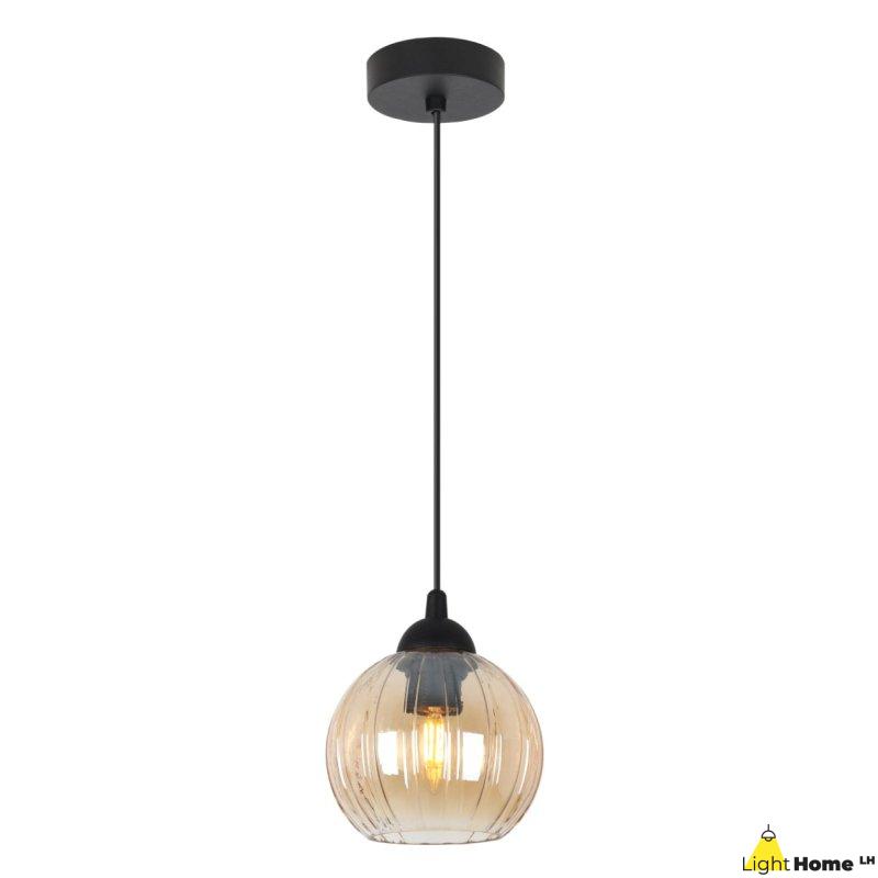 Lampa wisząca sufitowa żyrandol miodowy COSTA szklany kula pojedynczy glamour nad stół