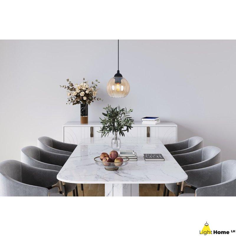 Lampa wisząca sufitowa żyrandol miodowy COSTA szklany kula pojedynczy glamour nad stół