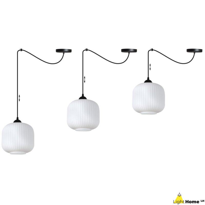Lampa wisząca sufitowa żyrandol RIFFLE czarny pająk loft pojedynczy do łazienki kuchni