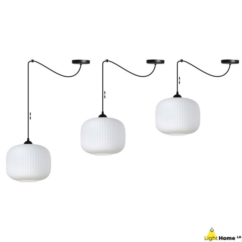 Lampa wisząca sufitowa żyrandol RIFFLE czarny pająk loft pojedynczy nad stół i wyspę E27