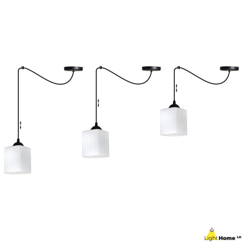 Lampa wisząca sufitowa żyrandol RIFFLE czarny pająk loft pojedynczy do salonu kuchni