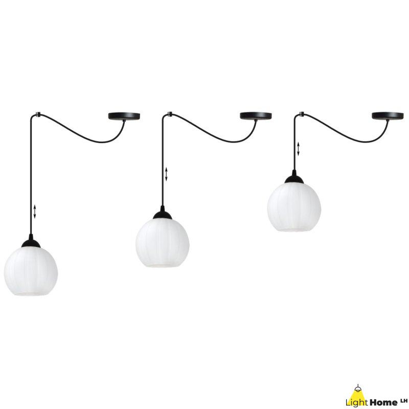 Lampa wisząca sufitowa żyrandol COSTA czarny pająk loft pojedynczy nad stół i wyspę E27