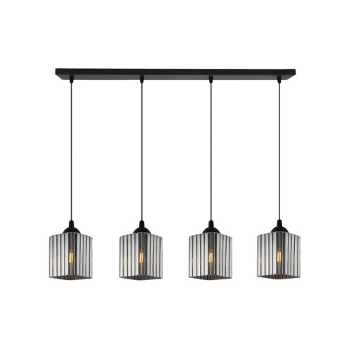 Lampa wisząca sufitowa żyrandol grafitowy RIFFLE szklany do jadalni kuchni salonu