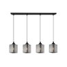 Lampa wisząca sufitowa żyrandol grafitowy RIFFLE szklany do jadalni kuchni salonu