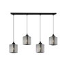 Lampa wisząca sufitowa żyrandol grafitowy RIFFLE szklany do jadalni kuchni salonu