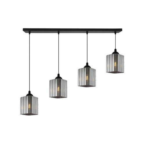 Lampa wisząca sufitowa żyrandol grafitowy RIFFLE szklany do jadalni kuchni salonu