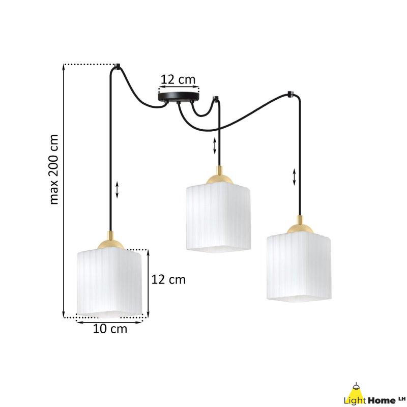 Lampa wisząca sufitowa żyrandol RIFFLE czarny pająk loft do salonu kuchni złote akcenty E27
