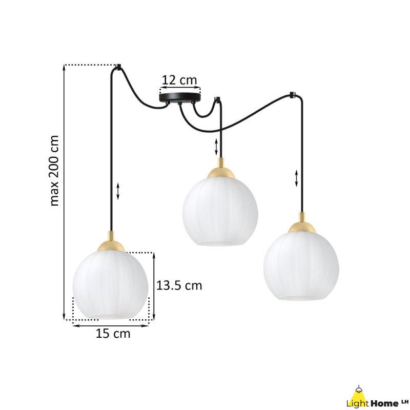 Lampa wisząca sufitowa żyrandol COSTA czarny pająk loft do jadalni kuchni salonu glamour