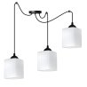 Lampa wisząca sufitowa żyrandol RIFFLE czarny pająk loft do salonu kuchni białe klosze
