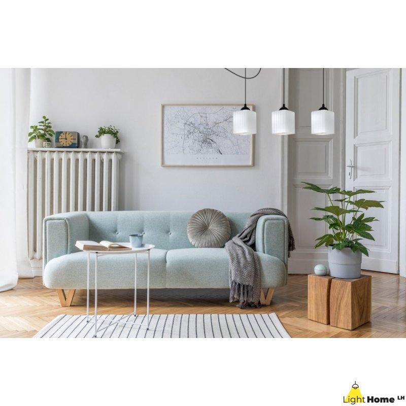 Lampa wisząca sufitowa żyrandol RIFFLE czarny pająk loft do salonu kuchni białe klosze