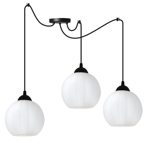 Lampa wisząca sufitowa żyrandol COSTA czarny pająk loft do jadalni kuchni salonu białe kule
