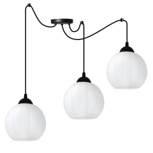 Lampa wisząca sufitowa żyrandol COSTA czarny pająk loft do jadalni kuchni salonu białe kule