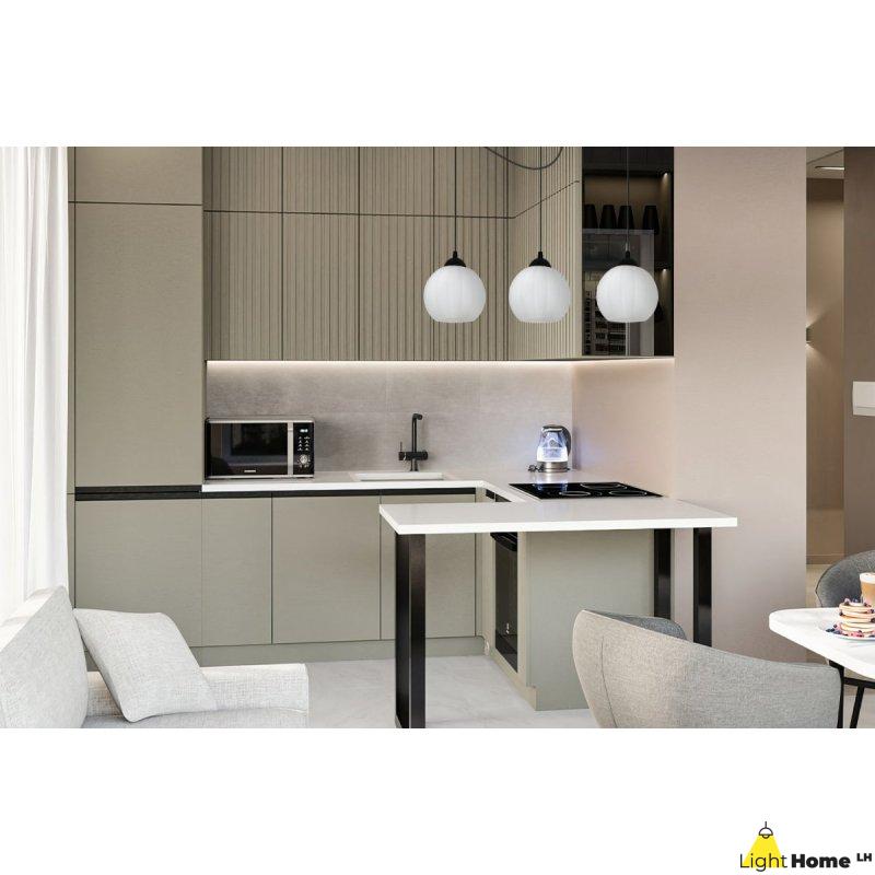 Lampa wisząca sufitowa żyrandol COSTA czarny pająk loft do jadalni kuchni salonu białe kule