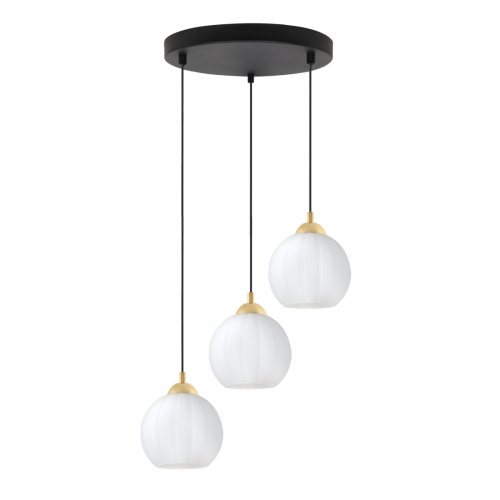 Lampa wisząca sufitowa żyrandol potrójny COSTA szklany biała kula nad stół i wyspę E27