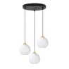 Lampa wisząca sufitowa żyrandol potrójny COSTA szklany biała kula nad stół i wyspę E27