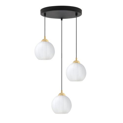 Lampa wisząca sufitowa żyrandol potrójny COSTA szklany biała kula nad stół i wyspę E27