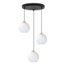 Lampa wisząca sufitowa żyrandol potrójny COSTA szklany biała kula nad stół i wyspę E27