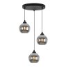Lampa wisząca sufitowa żyrandol grafitowy potrójny COSTA szklany kula nowoczesny