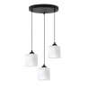 Lampa wisząca sufitowa żyrandol potrójny RIFFLE biały szklany do salonu kuchni nad stół
