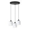 Lampa wisząca sufitowa żyrandol potrójny RIFFLE biały szklany do salonu kuchni nad stół