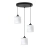 Lampa wisząca sufitowa żyrandol potrójny RIFFLE biały szklany do salonu kuchni nad stół
