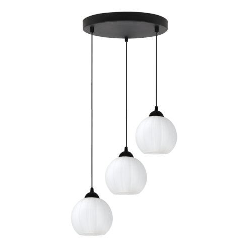 Lampa wisząca sufitowa żyrandol potrójny COSTA szklany kula glamour nad stół i wyspę E27