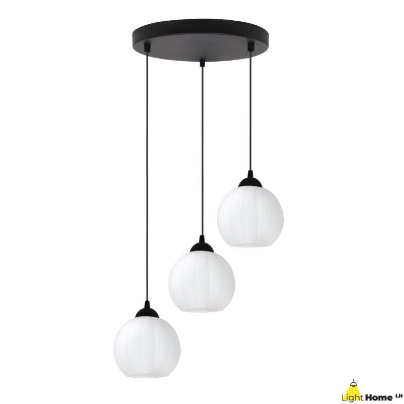 Lampa wisząca sufitowa żyrandol potrójny COSTA szklany kula glamour nad stół i wyspę E27