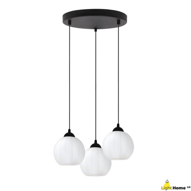 Lampa wisząca sufitowa żyrandol potrójny COSTA szklany kula glamour nad stół i wyspę E27