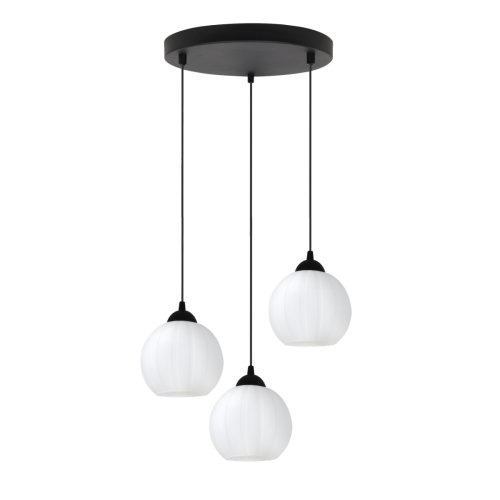 Lampa wisząca sufitowa żyrandol potrójny COSTA szklany kula glamour nad stół i wyspę E27