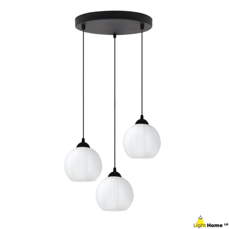 Lampa wisząca sufitowa żyrandol potrójny COSTA szklany kula glamour nad stół i wyspę E27
