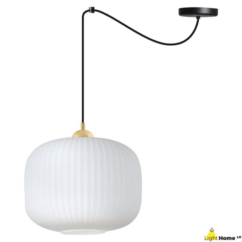 Lampa wisząca sufitowa żyrandol RIFFLE czarny pająk loft do łazienki kuchni biały szklany walec