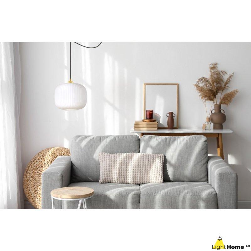 Lampa wisząca sufitowa żyrandol RIFFLE czarny pająk loft do łazienki kuchni biały szklany walec