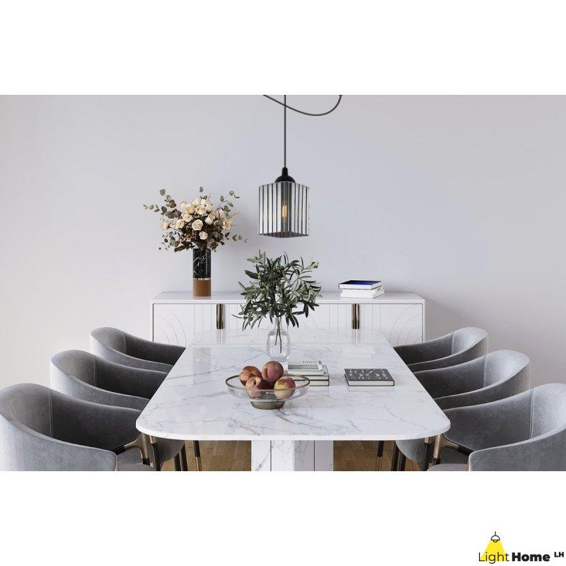 Lampa wisząca sufitowa żyrandol grafitowy RIFFLE czarny pająk loft do łazienki kuchni kwadrat