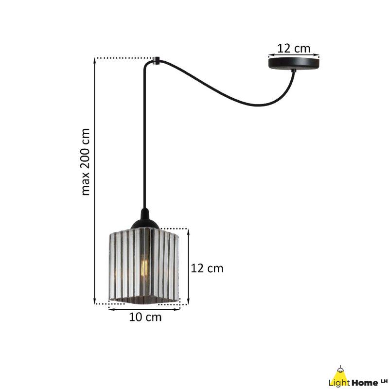 Lampa wisząca sufitowa żyrandol grafitowy RIFFLE czarny pająk loft do łazienki kuchni kwadrat