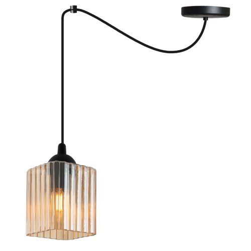 Lampa wisząca sufitowa żyrandol miodowy RIFFLE czarny pająk loft do jadalni kuchni salonu