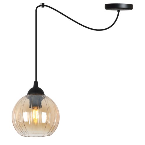 Lampa wisząca sufitowa żyrandol miodowy COSTA czarny pająk loft nad stół i wyspę E27