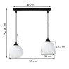 Lampa wisząca sufitowa żyrandol podwójny COSTA szklany biała kula czarna listwa E27