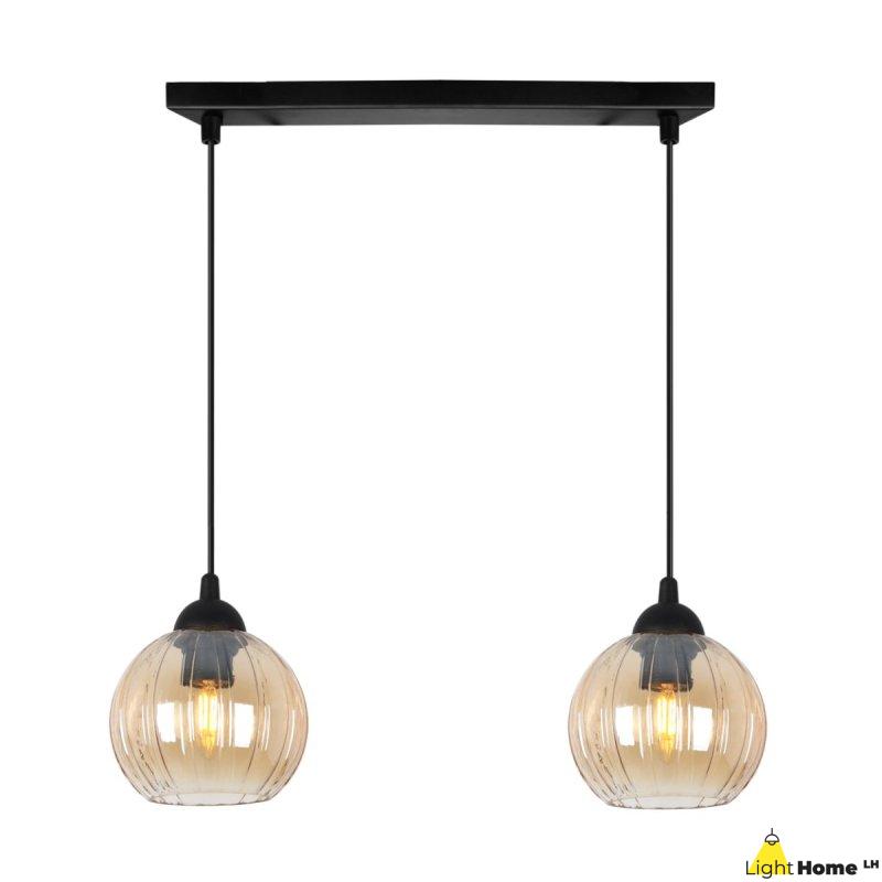 Lampa wisząca sufitowa żyrandol podwójny COSTA szklany nowoczesny kula glamour E27