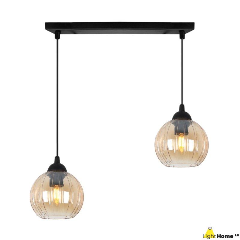 Lampa wisząca sufitowa żyrandol podwójny COSTA szklany nowoczesny kula glamour E27