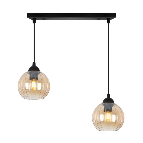 Lampa wisząca sufitowa żyrandol podwójny COSTA szklany nowoczesny kula glamour E27