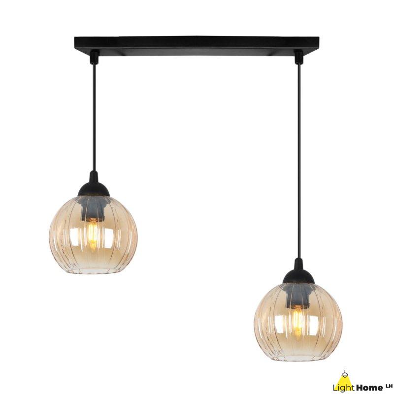 Lampa wisząca sufitowa żyrandol podwójny COSTA szklany nowoczesny kula glamour E27