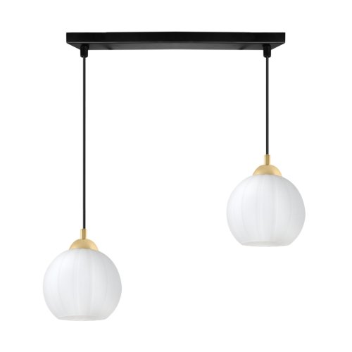 Lampa wisząca sufitowa żyrandol podwójny COSTA szklany biała kula do salonu kuchni E27