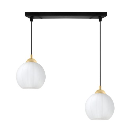 Lampa wisząca sufitowa żyrandol podwójny COSTA szklany biała kula do salonu kuchni E27