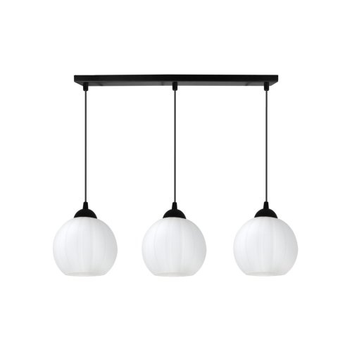 Lampa wisząca sufitowa żyrandol potrójny COSTA szklany biała kula nad stół i wyspę E27