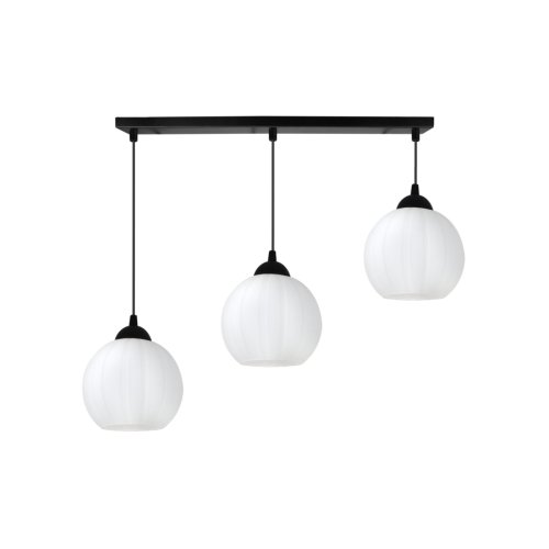 Lampa wisząca sufitowa żyrandol potrójny COSTA szklany biała kula nad stół i wyspę E27
