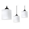 Lampa wisząca sufitowa żyrandol potrójny RIFFLE szklany nowoczesny białe klosze glamour