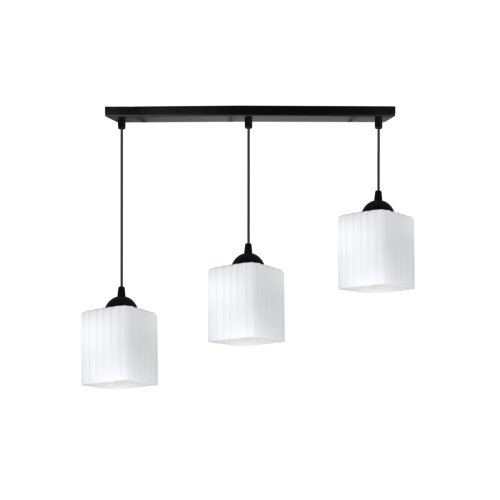 Lampa wisząca sufitowa żyrandol potrójny RIFFLE szklany nowoczesny białe klosze glamour