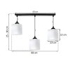 Lampa wisząca sufitowa żyrandol potrójny RIFFLE szklany nowoczesny białe klosze glamour