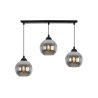 Lampa wisząca sufitowa żyrandol grafitowy potrójny COSTA szklany kula glamour E27