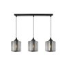 Lampa wisząca sufitowa żyrandol grafitowy potrójny RIFFLE szklany glamour nad stół i wyspę E27